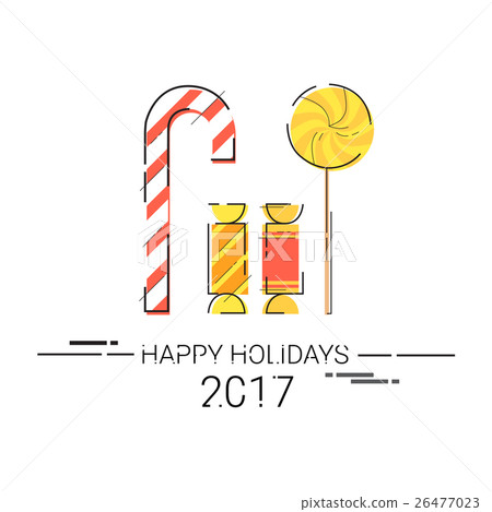 Merry Christmas Happy New Year Simple Line Sketch Merry Christmas Happy New Year Simple Line Sketch 26477023