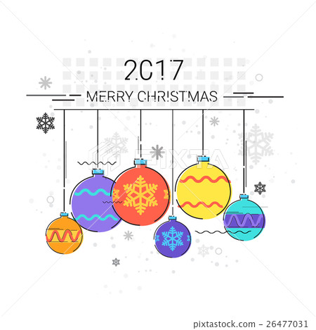 Toys Hanging Simple Line Sketch Merry Christmas Toys Hanging Simple Line Sketch Merry Christmas 26477031