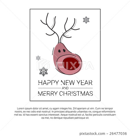 Merry Christmas Happy New Year Simple Line Sketch Merry Christmas Happy New Year Simple Line Sketch 26477036