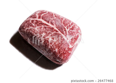 Fresh raw marble beef steak on plate  26477468