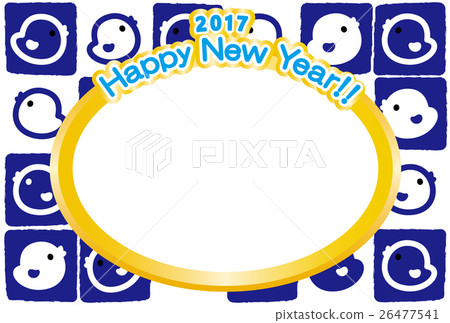 Photo frame New Year cards 2017 HappyNewYear HIYOKO Rooster Year Blue Photo frame New Year cards 2017 HappyNewYear HIYOKO Rooster Year Blue 26477541