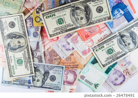 Multiple Currencies banknotes as background Multiple Currencies banknotes as background 26478491