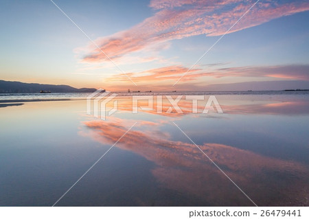 Reflection Orange Cloud and Blue Sky Reflection Orange Cloud and Blue Sky 26479441