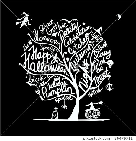 Halloween tree for your design 26479711