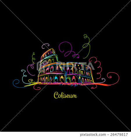Sketch colorful of Roman Colosseum 26479817