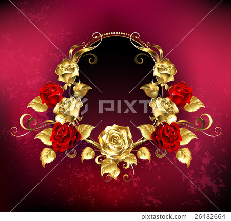Oval banner with roses Oval banner with roses 26482664