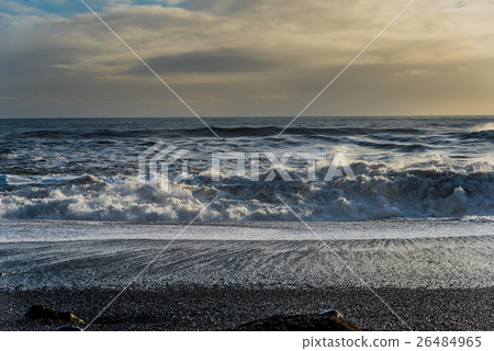 Wave on Reynisfjara, black sand beach, Iceland 26484965
