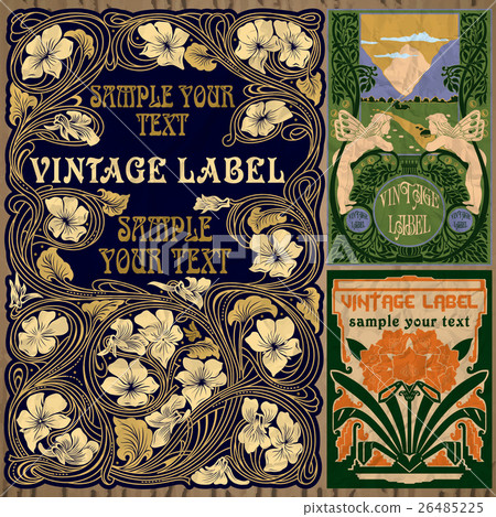 vector vintage items: label Art Nouveau 26485225