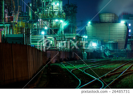 Evening scenery / night view of Kawasaki factory 26485731