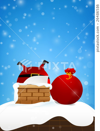 Christmas Santa Claus and Chimney fire with with 26486586