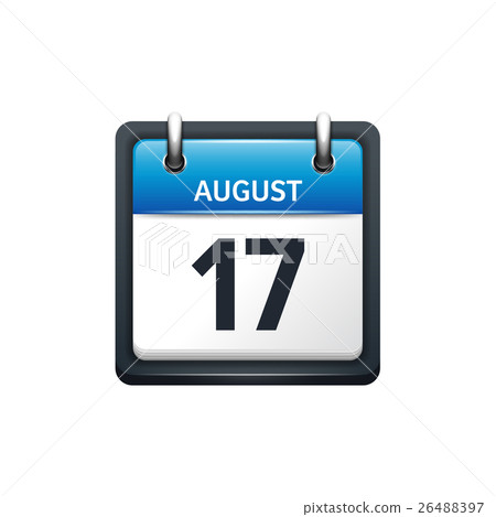 August 17. Calendar icon.Vector illustration,flat - Stock Illustration ...