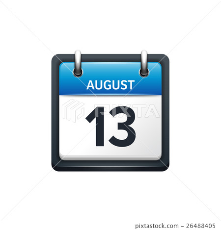 August 13. Calendar icon.Vector illustration,flat - Stock Illustration ...