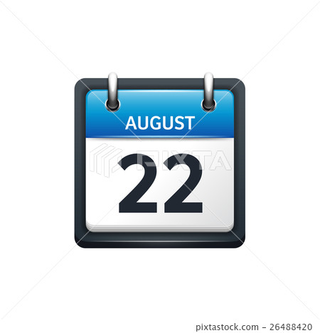 August 22. Calendar icon.Vector illustration,flat 26488420