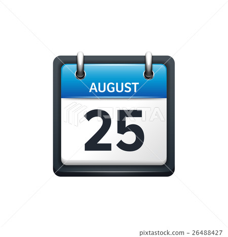 August 25. Calendar icon.Vector illustration,flat - Stock Illustration ...