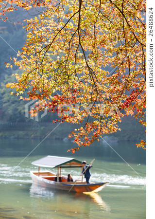 Momiji and sightseeing ship Kyoto Arashiyama (Oyugawa area) Momiji and sightseeing ship Kyoto Arashiyama (Oyugawa area) 26488624