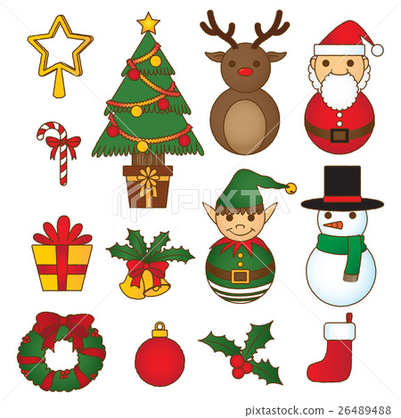 christmas doodle set vibrant colour 26489488