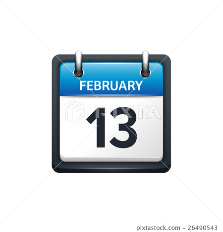 February 13. Calendar icon.Vector illustration February 13. Calendar icon.Vector illustration 26490543