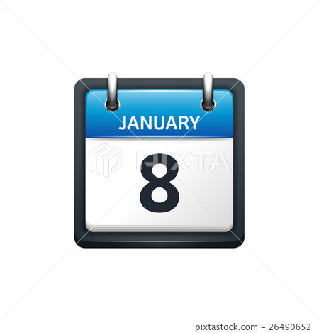 January 8. Calendar icon.Vector illustration,flat January 8. Calendar icon.Vector illustration,flat 26490652