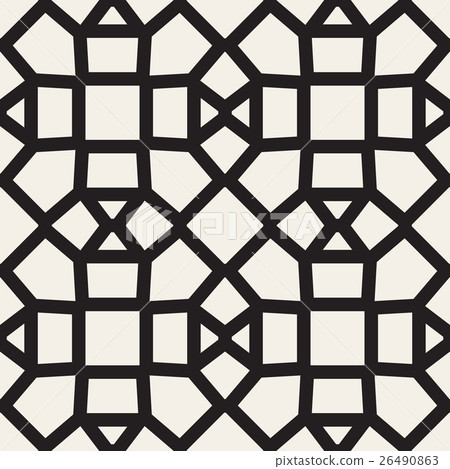 Vector Seamless Black and White Mosaic Lattice Vector Seamless Black and White Mosaic Lattice 26490863