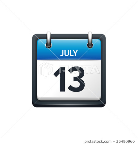 July 13. Calendar icon.Vector illustration,flat - Stock Illustration ...