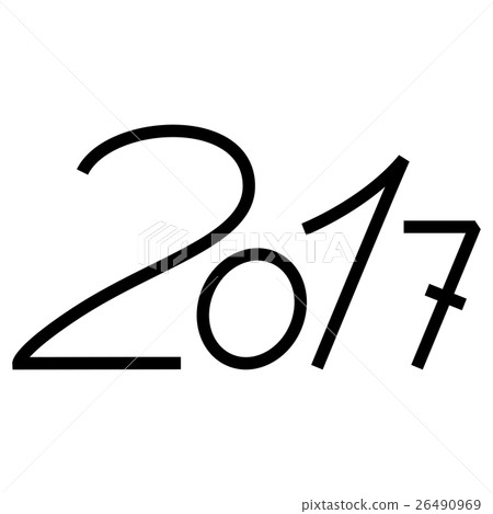 Happy new year 2017 text design Happy new year 2017 text design 26490969