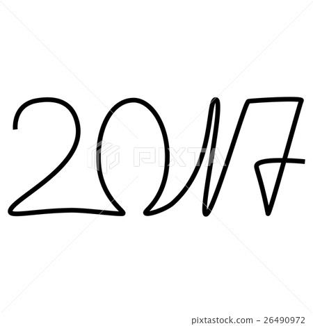 Happy new year 2017 text design Happy new year 2017 text design 26490972