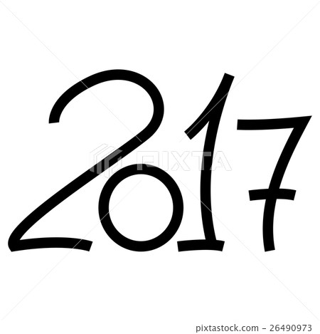 Happy new year 2017 text design 26490973