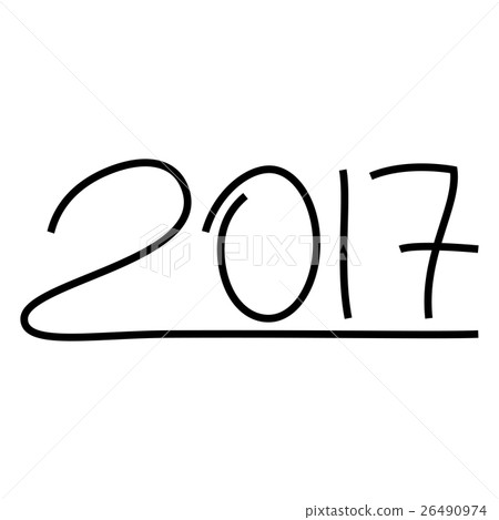 Happy new year 2017 text design 26490974