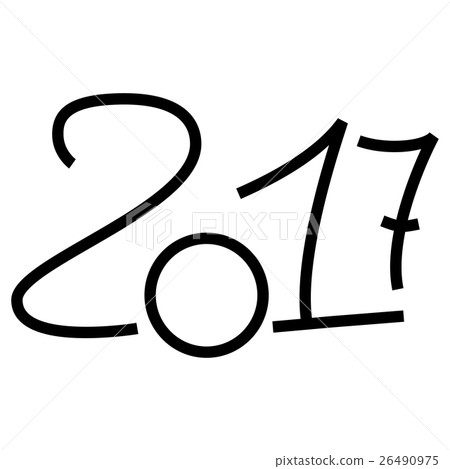 Happy new year 2017 text design 26490975