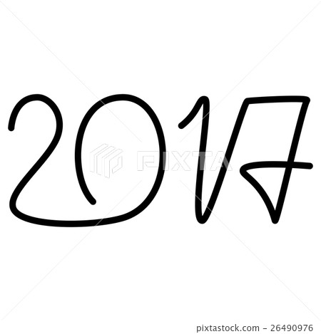 Happy new year 2017 text design Happy new year 2017 text design 26490976