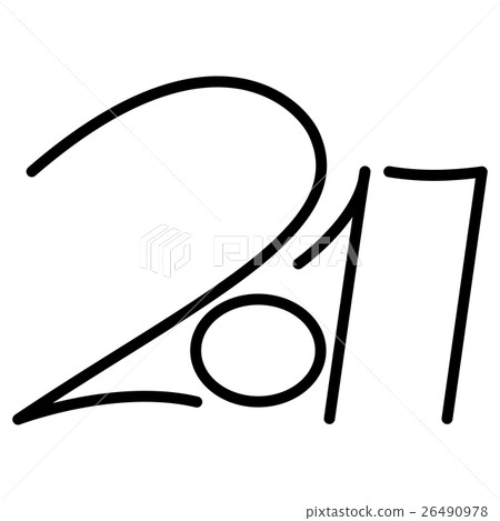 Happy new year 2017 text design 26490978