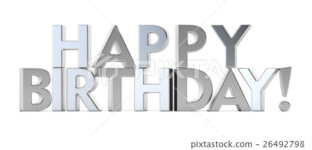 Happy Birthday concept, silver inscription Happy Birthday concept, silver inscription 26492798