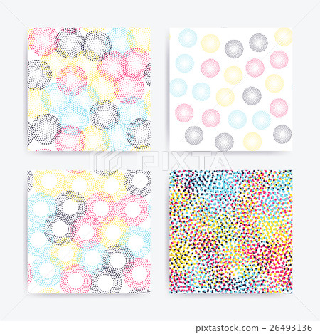 Color universal geometric seamless patterns set 26493136