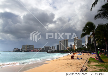 Waikiki Beach, Honolulu, Oahu, Hawaii.. Waikiki Beach, Honolulu, Oahu, Hawaii.. 26493906