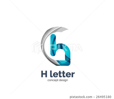 Abstract H geometric letter logo template - Stock Illustration ...