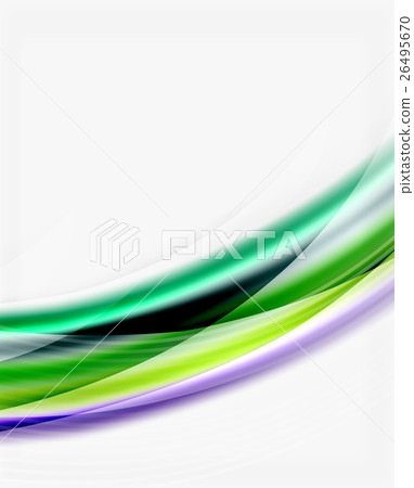 Smooth colorful line on white. Wave abstract 26495670