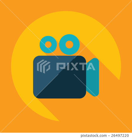 Flat modern design with shadow Icon video camera 26497220