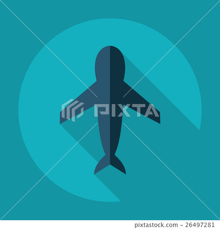 Flat modern design with shadow Icon plane - Stock Illustration ...