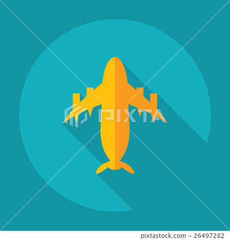 Flat modern design with shadow Icon plane - Stock Illustration ...