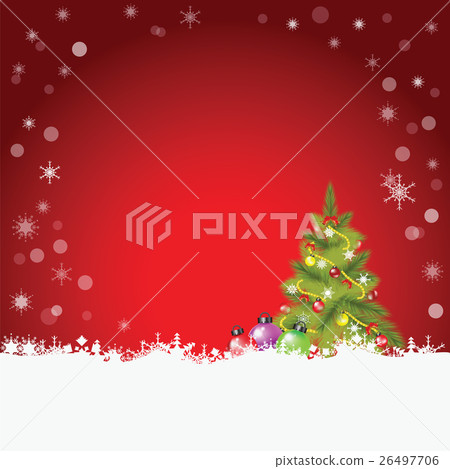 Christmas tree christmas balls with snowflakes  26497706