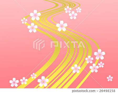 Sakura Japanese Stream - Stock Illustration [26498158] - PIXTA
