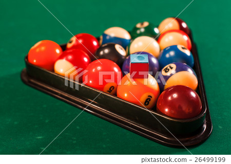 Balls in a pool triangle. Balls in a pool triangle. 26499199