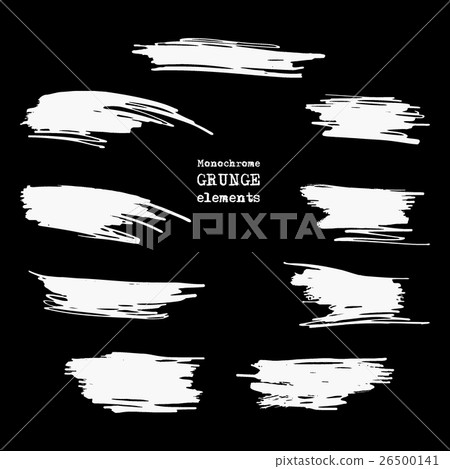 Vector set of black brush strokes. 26500141