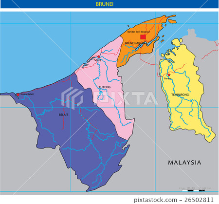Vector illustration of  Brunei map 26502811