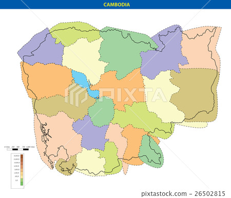 Vector illustration of  Cambodia map 26502815