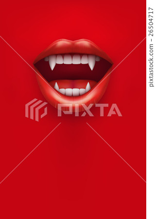 Party Invitation with vampire mouth 26504717