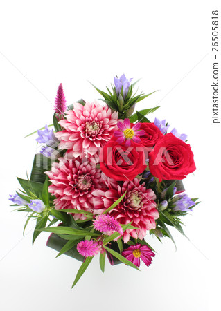 Arrangement of Dahli, Rose, Gentian, Nogaitou and Cosmos (vertically rightward) 26505818