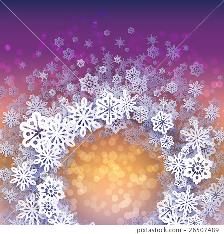 Round snow frame with place for text. 26507489