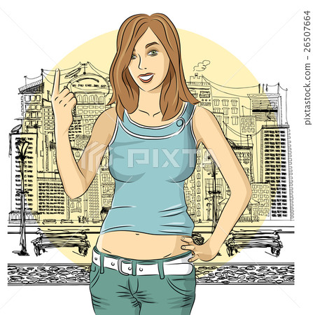 Vector happy woman 26507664