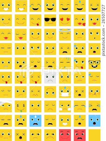 Square Emoticons / Emoji Vector Set 26507727